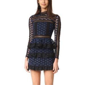 Self-Portrait blue and black star-spangled dress